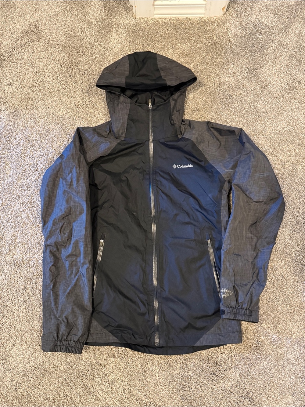 Columbia Women’s Black & Gray Hooded Waterproof Jacket - Omni-heat